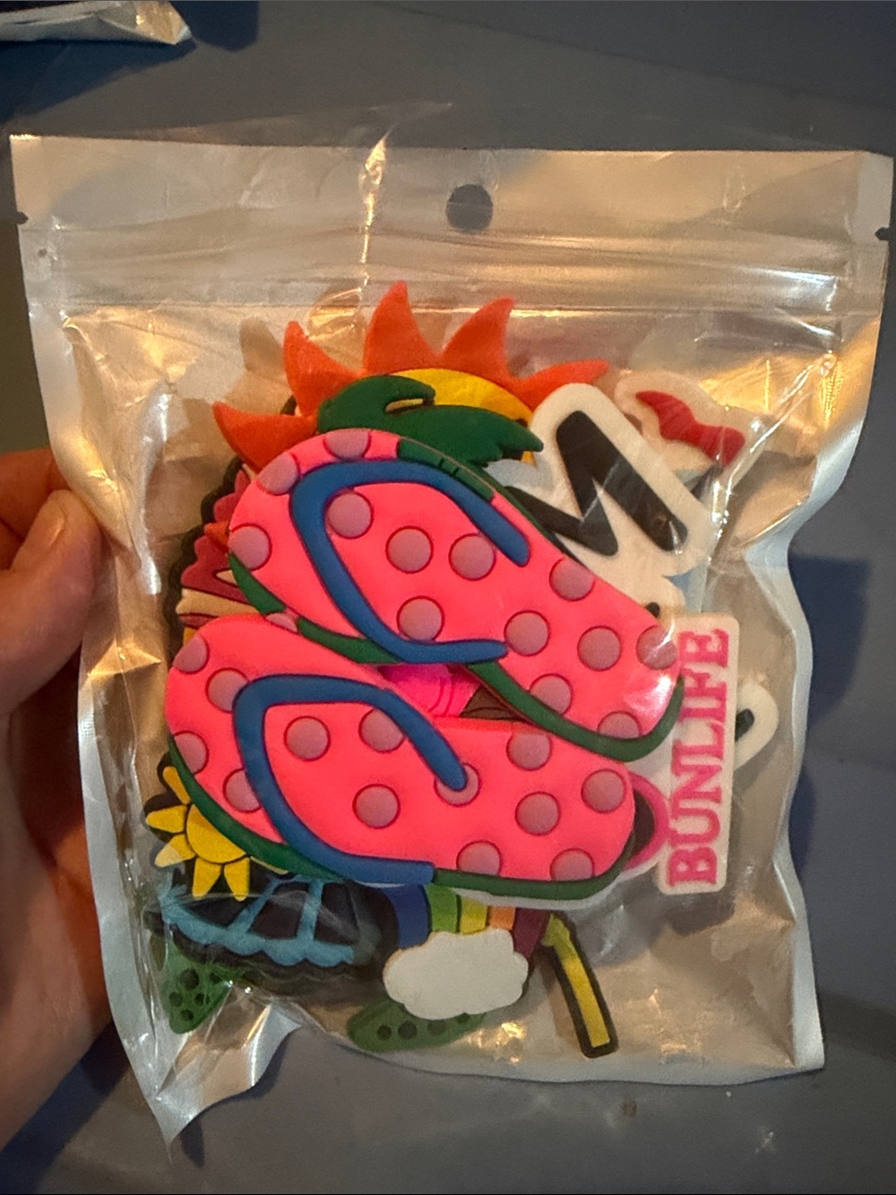 Pink Polka Dot Flip Flop Shoe Charms - Pack